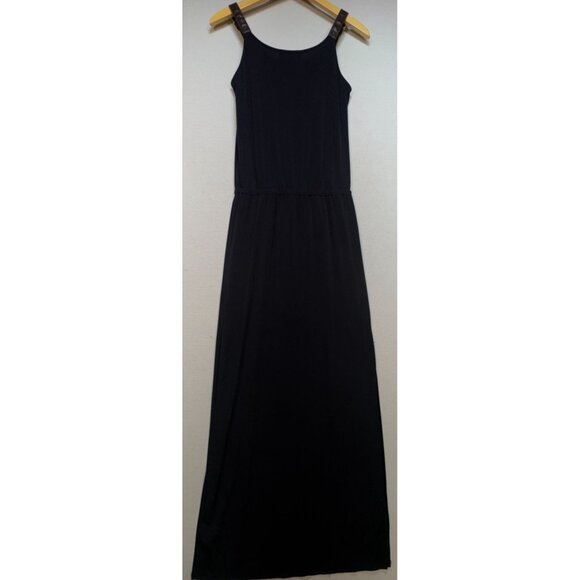Michael Kors Women's Cocktail Maxi Dress Sleeveless Stretch Size XS Black Solid - Picture 2 of 12